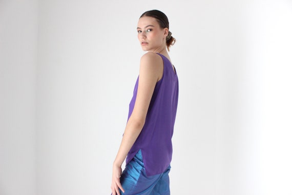 90s Pure Silk Minimal & Relaxed Sleeveless Tank T… - image 4