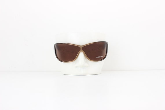90s ROMEO GIGLI Futuristic Brown Wraparound Shield / Mask Vintage
