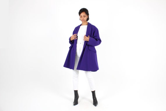80s Royal Purple WOOL Dramatic & Flattering Cocoon