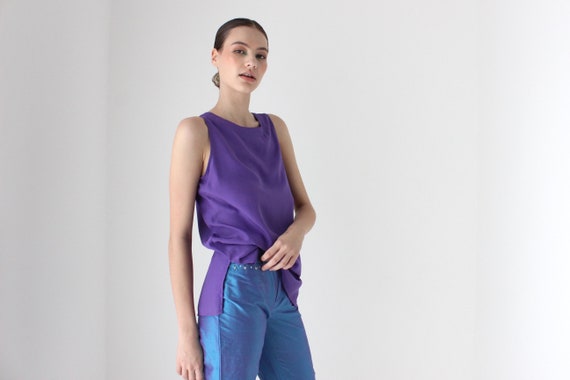 90s Pure Silk Minimal & Relaxed Sleeveless Tank T… - image 7