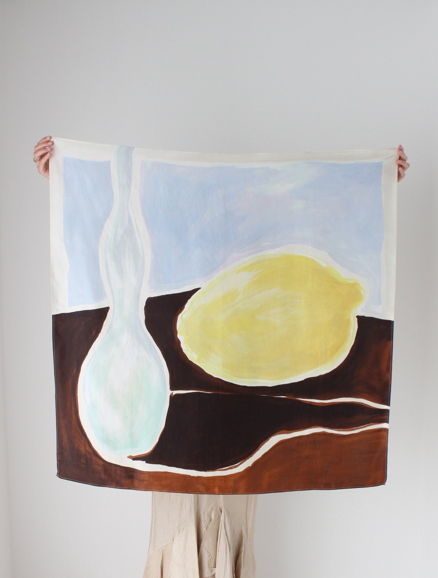 Art Garments Pure Silk Still Life Wearable Artwork Scarf The Etsy