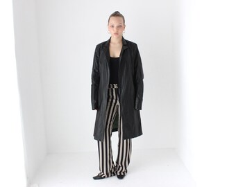90s Nylon Vinyl / Patent Leather Look / PVC Shiny Black Water