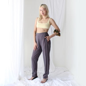 90s SILK / COTTON Holographic Sheen High Waist Relaxed Tapered Trousers - Unworn Old Stock