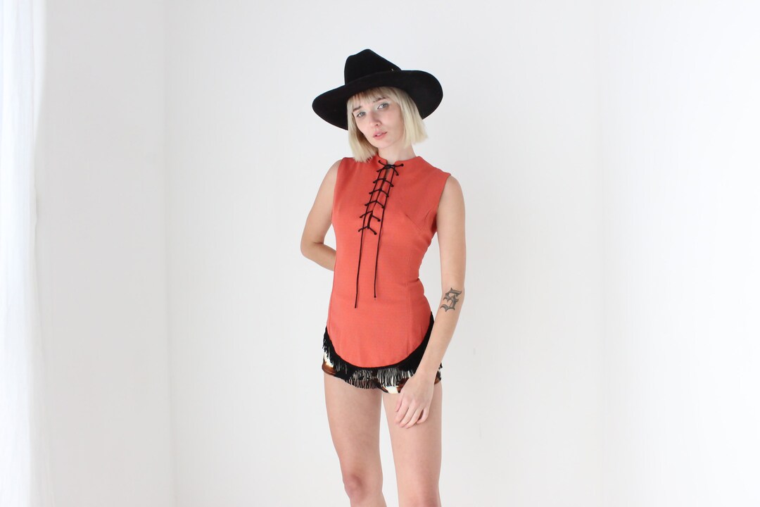 1970s-handmade-cowgirl-western-burlesque-fringed-lace-up-top-etsy