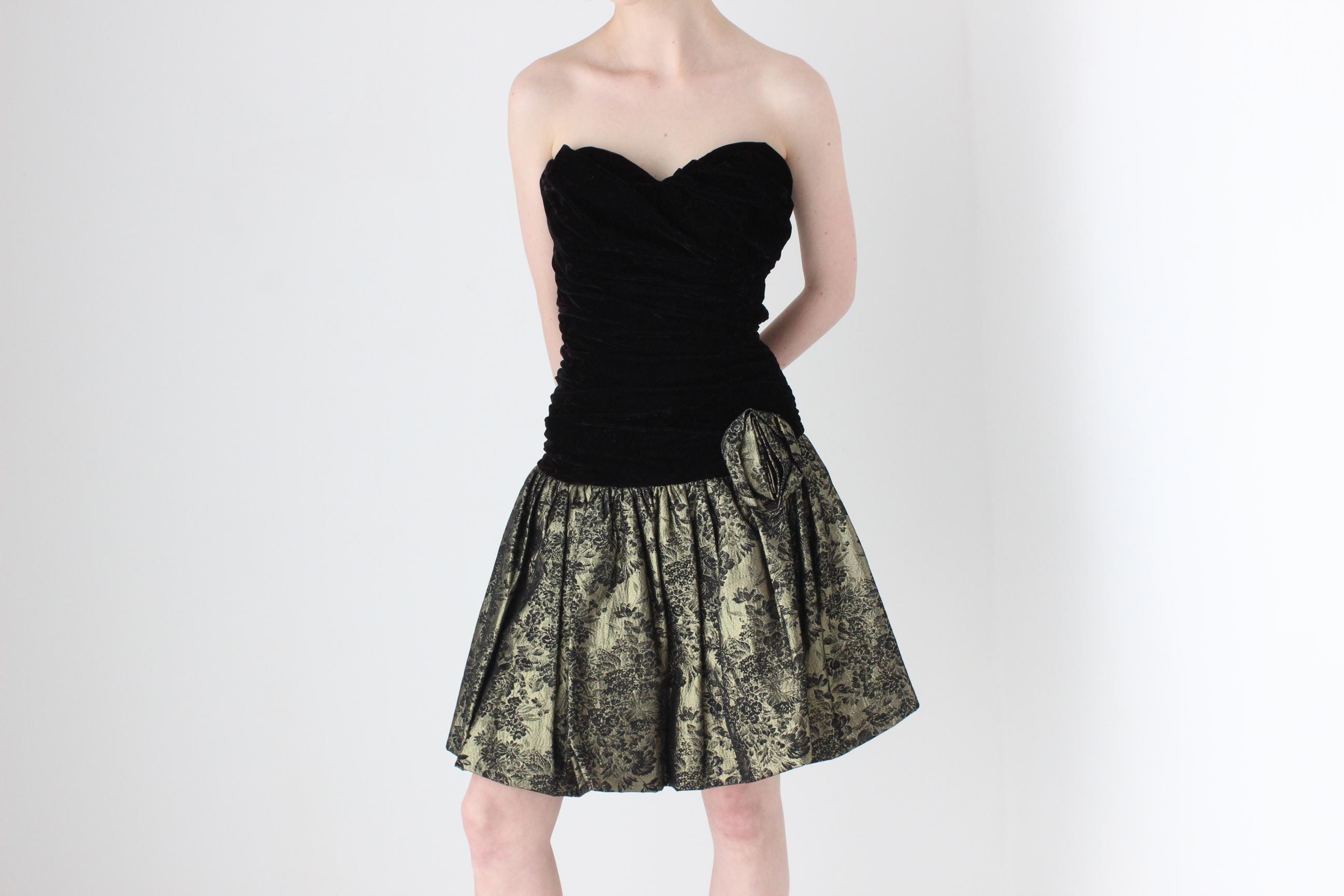 black and gold tube dress Bella