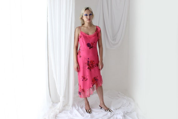 Neon pink hotsell slip dress