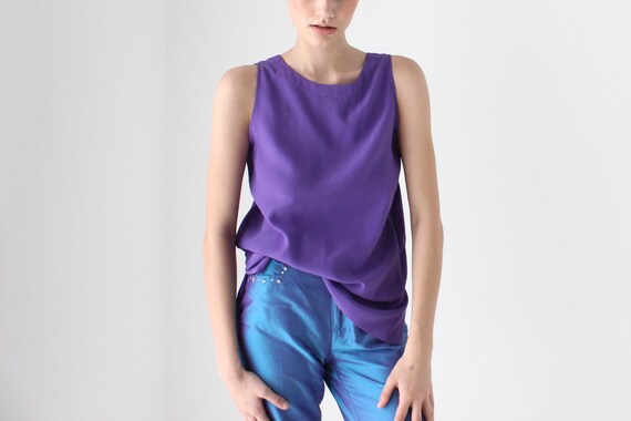 90s Pure Silk Minimal & Relaxed Sleeveless Tank T… - image 8