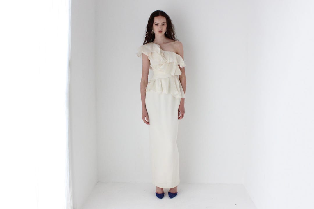 marchesa organza dress MARCHESA NOTTE Ruffled silk-organza gown