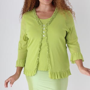 Y2K Lime Green Layered Mesh Long Sleeve Top