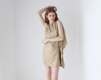 2010s Alexandre Plokhov Pure Silk Asymmetric Mini Cocktail Dress