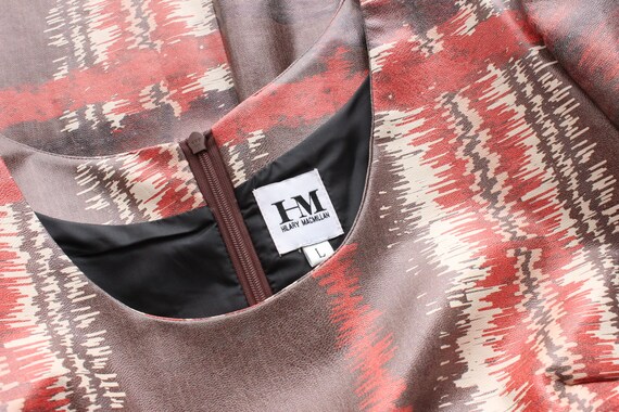 2000s Hilary Macmillan Vinyl Leather Look PVC Tartan Print Long 
