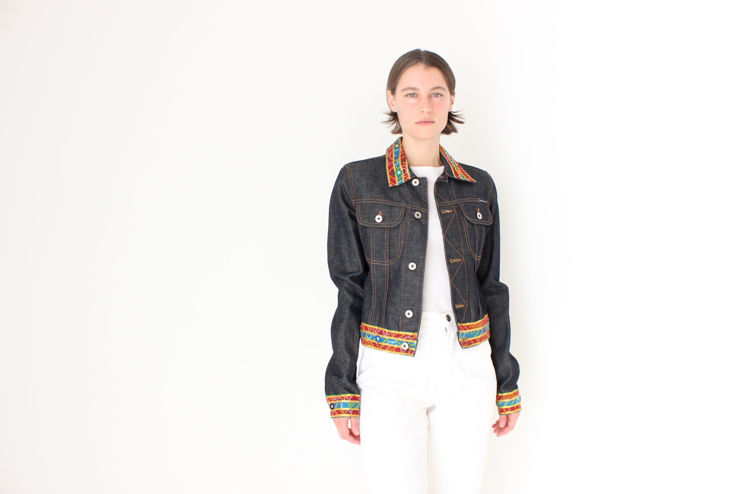 ジャケット・アウター D&G Dolce & Gabbana Y2K Denim Jacket S Buy Y2K DOLCE and GABBANA / D & G Darkwash Cropped Denim Jacket W