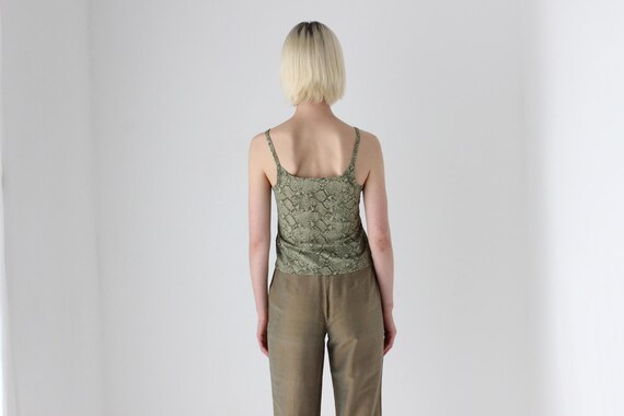 90s Snakeskin Mesh Python Snake Print Cami Tank T… - image 6
