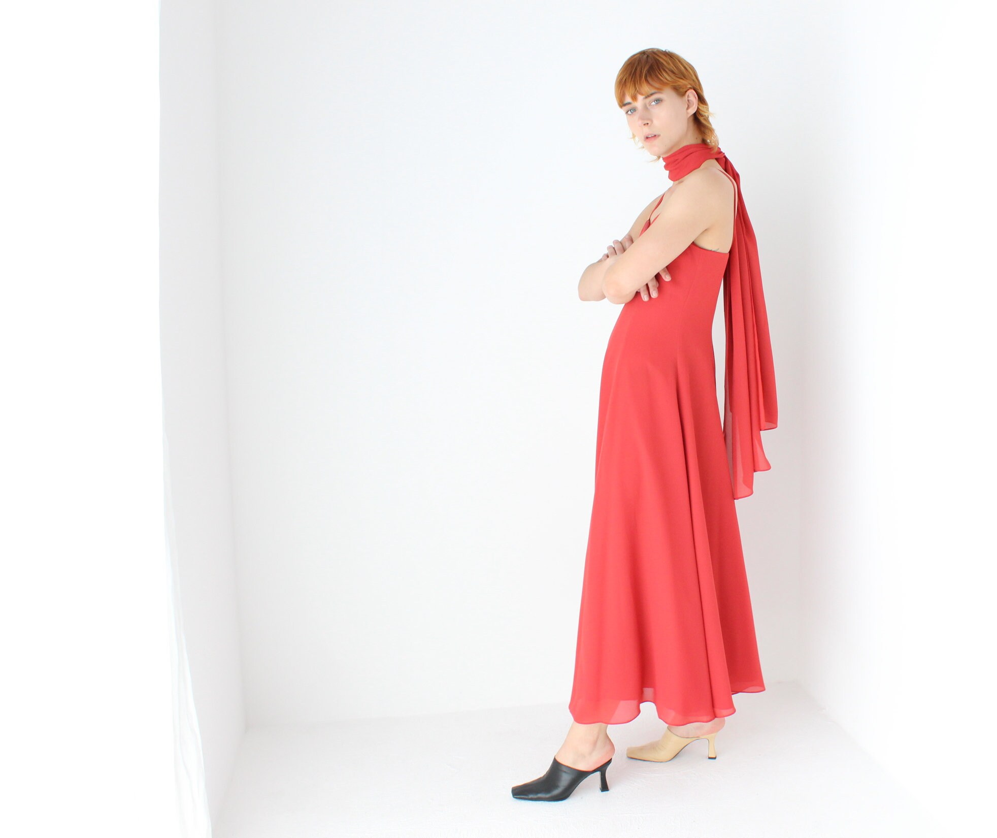 90s prom dress with shawl Strapless Long Sequin Prom Dress with Satin Scarf Black / 3XLarge main image 1