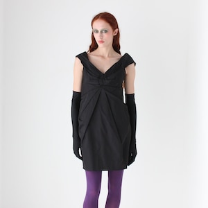 MARC JACOBS Silk Taffeta Y2K Sculptural Bubble Romantic Black Cocktail Party Mini Dress