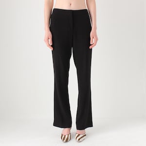 2000s PRADA Vintage Perfectly Fitted Black Crepe Minimal Trousers