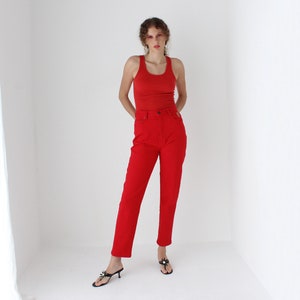 90s Quality Red Denim Staple Minimal High Waist Jeans by Australian Designer Howard Showers