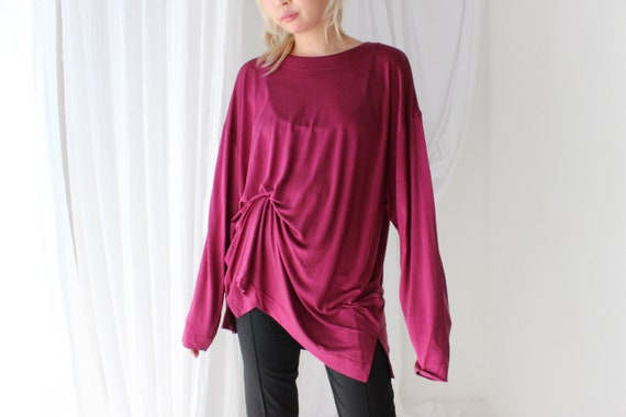 90s Luscious PURE SILK Jersey Weave Minimal Overs… - image 10