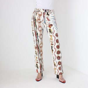 Y2K Roberto Cavalli Ancient Cave Art Print Relaxed Denim Straight Leg Jeans - Unisex