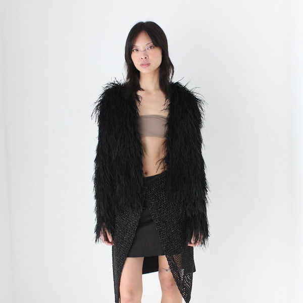 2000s Topshop Full Marabou / Ostrich Feather Jacket