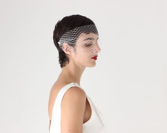 White Net Birdcage Eye Mask Wedding Veil