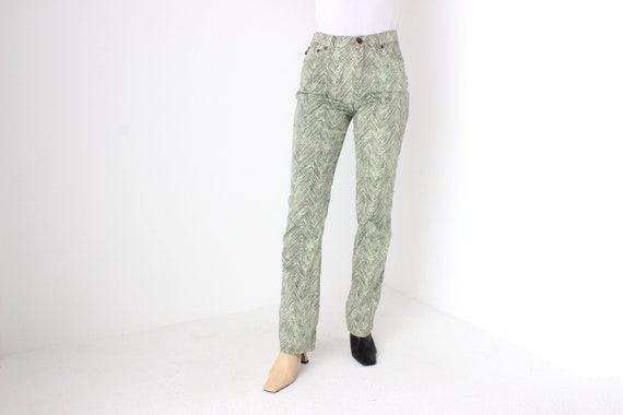 パンツ 00s roberto cavalli coating pants y2k 2000s Roberto Cavalli Snakeskin Effect Beige Pattern Pants