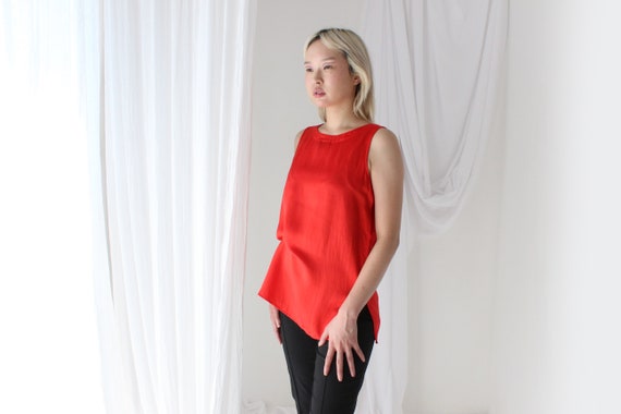 90s Pure Silk Minimal & Relaxed Sleeveless Tank T… - image 5