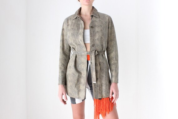 90s {REAL LEATHER} Snakeskin Python Texture Minim… - image 2