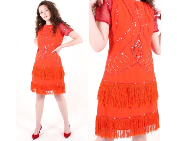 sequin tinsel wrap dress