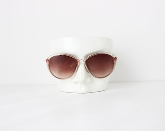 80s CHRISTIAN DIOR Oversized Luxe / Glam Butterfly Vintage Red & Gold Designer Sunglasses