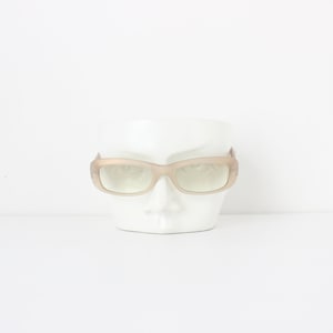 Y2K Revlon Iridescent Gold Rectangular Vintage Sunglasses - Made in Italy