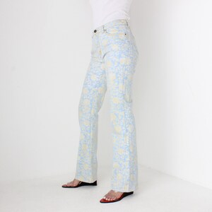 Sexy Y2K Just Cavalli Wearable Art Floral Baroque Bootcut Flared Denim Jeans