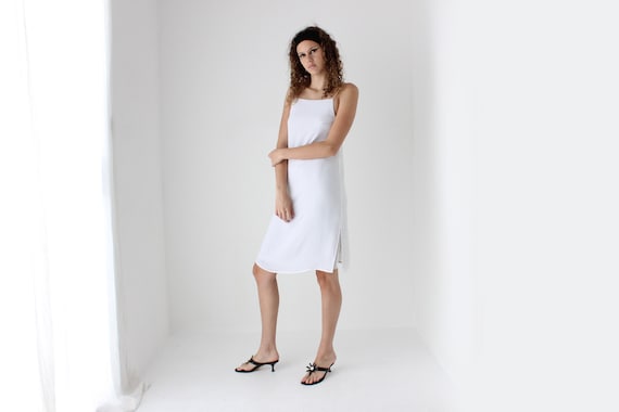 chinese dress ladies Lilia Slip Dress in Double Layer Silk Cotton Voile w/ French Lace – LFrank main image 1