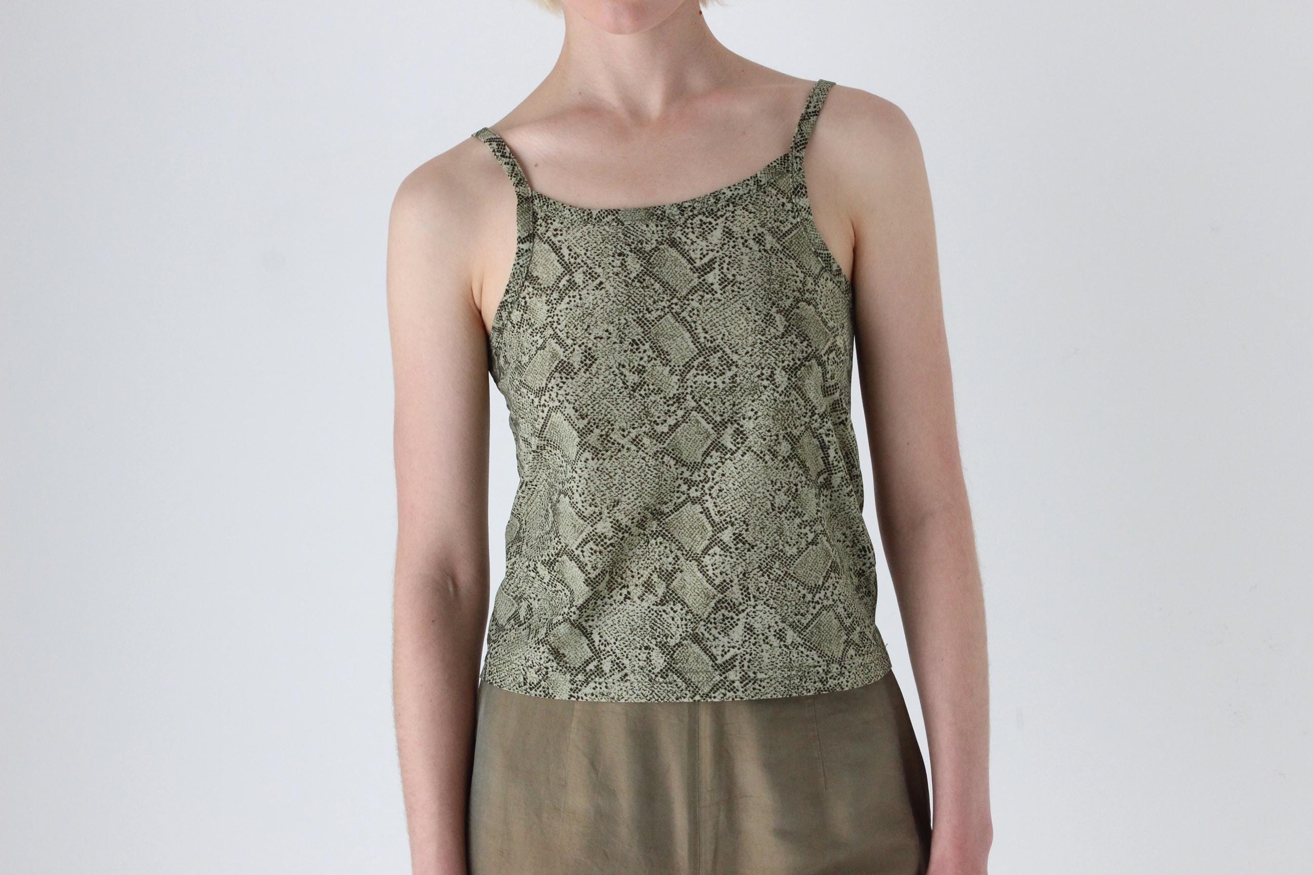 90s Snakeskin Mesh Python Snake Print Cami Tank Top - Etsy