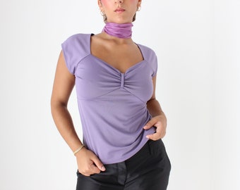 Y2K Lilac Stretch Fitted Tee Top