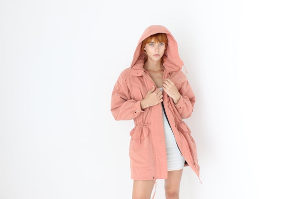 80s Dusty Rose Hooded Puffer Anorak