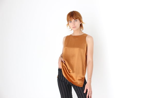 90s Luscious PURE SILK Minimal Sleeveless Tank Top