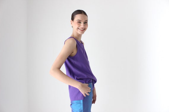 90s Pure Silk Minimal & Relaxed Sleeveless Tank T… - image 6