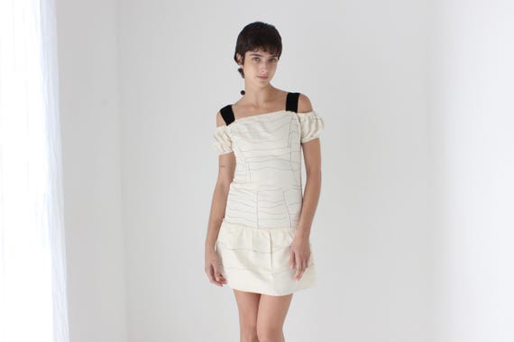 PRADA SS 2006 Vintage Cream Silk Taffeta off Shoulder Dropwaist Puff Bridal  Cocktail Dress - Etsy