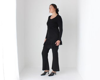 90s Minimal Black MESH Futuristic Long Sleeve Mini Sweater Dress / Top -  Etsy Denmark