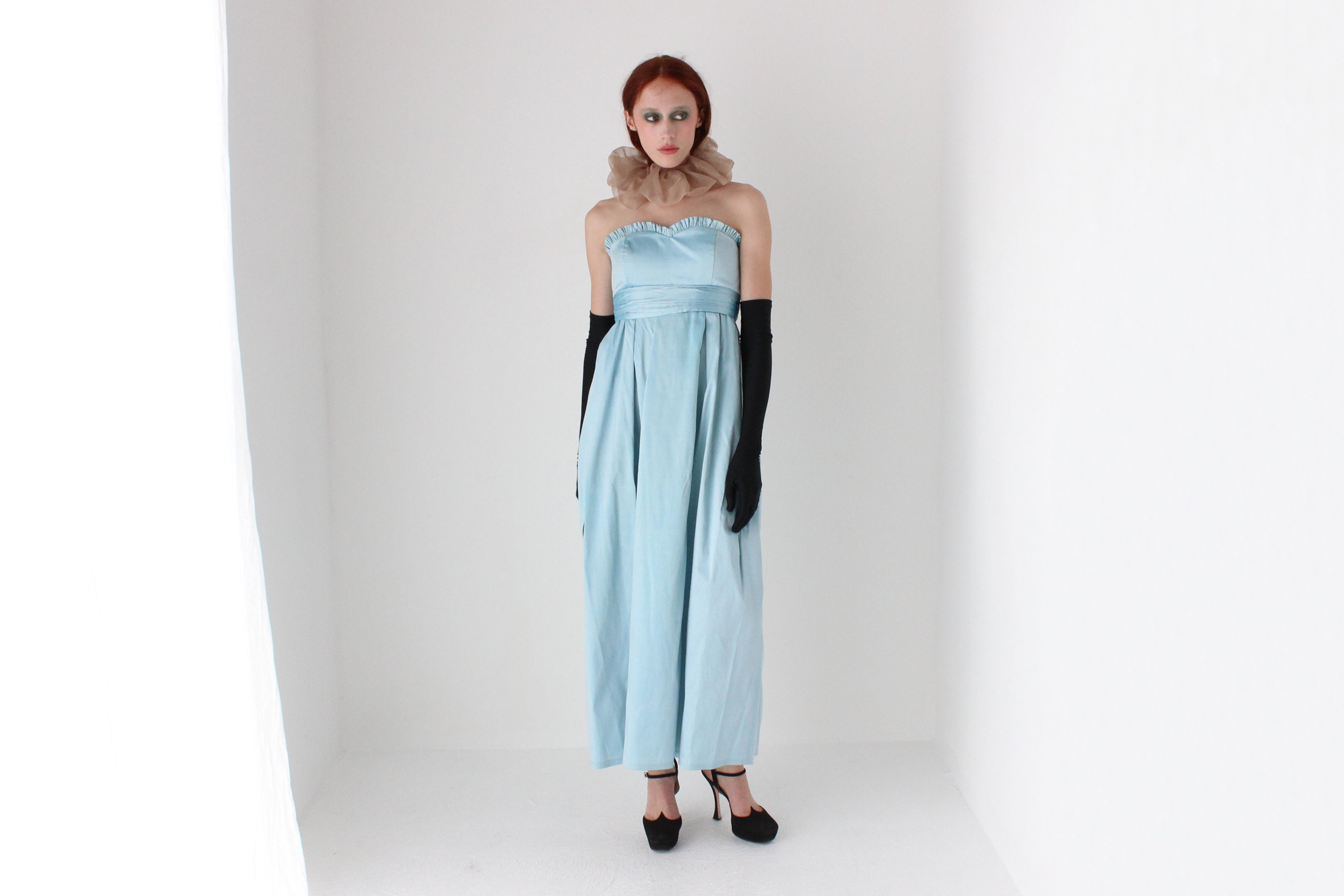 strapless empire waist dress pattern Green Puff Sleeve Ruffle Accent Maternity Maxi Dress – PinkBlush