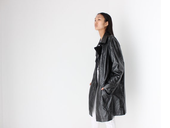 90s Designer Donnie Basso PVC Vegan Faux Patent Le