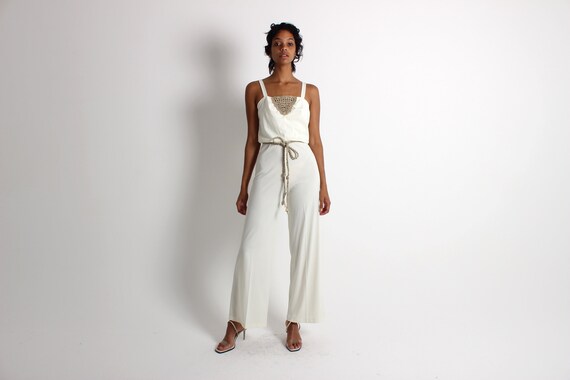 white disco jumpsuit