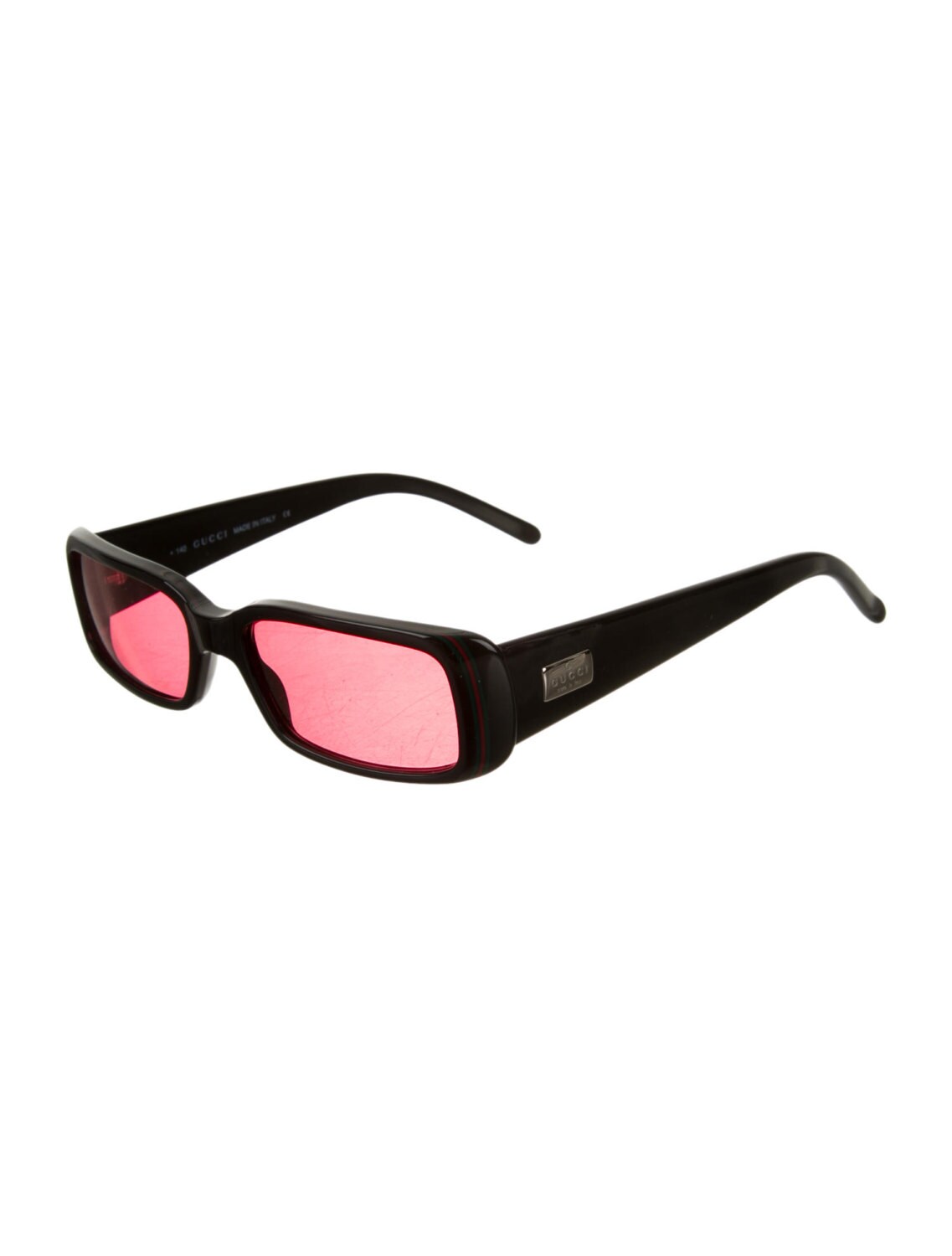 90s GUCCI Red Lens Y2K Sci Fi Square / Rectangle Zoolander