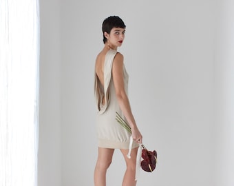 Silver Metallic Bodycon Mini Dress | Vintage | Backless Slinky Clubwear |  Micro Mini - Etsy India