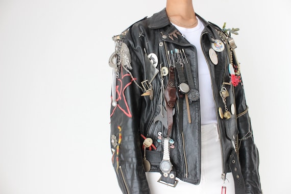 Punk Artefact! 80s Leather Lethal Cinematic Moto Jacket With