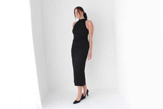 Buy 90s Vintage Cue Elegant Crepe High Neck Fitted Cocktail / Formal Party  Dress Online in India - Etsy