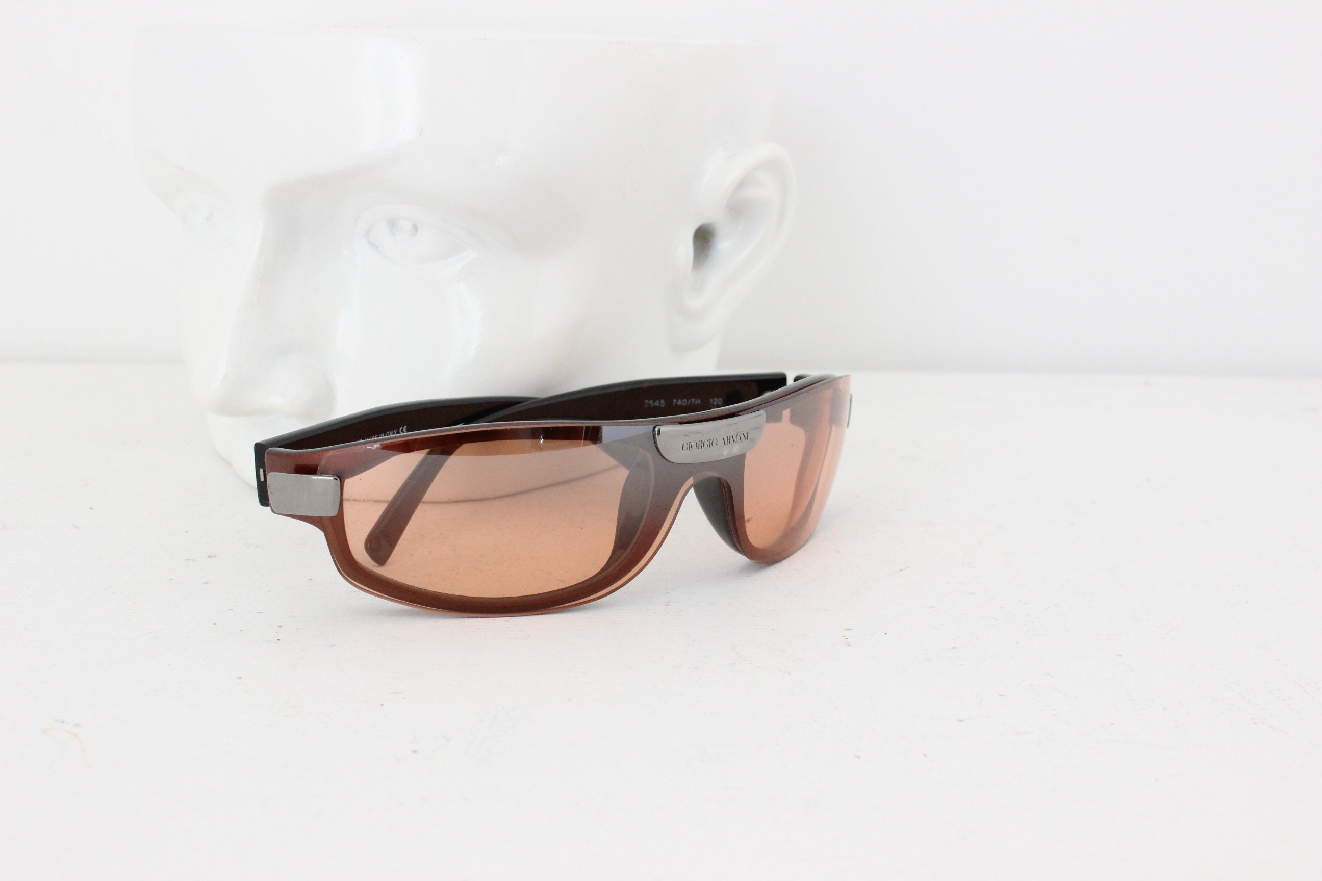 小物 00s archive y2k ARMANI cyber sunglasses Giorgio Armani Y2K Millennium Sci Fi Sport Futuristic Shield