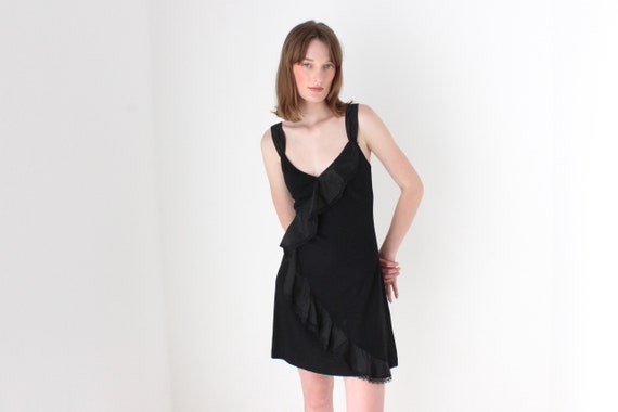 Y2K Bettina Liano Wool & Silk Taffeta Sassy Black… - image 1