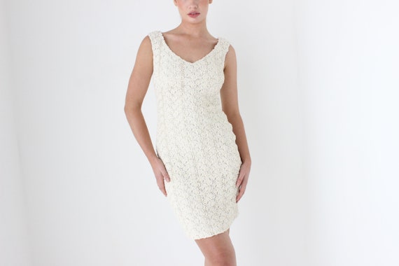 Buy 2000s Vintage Badgley Mischka Fitted Ivory Lace Little White Dress for Wedding Rehearsal Elopement Reception Bridal Shower Online in India Etsy